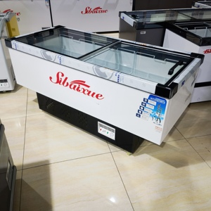 1.6m thương mại siêu thị đảo hiển thị tủ đông trường hợp làm mát trực tiếp Lò mổ bán thịt đảo tủ đông - Product Image 6