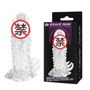 واقي ذكري شفاف ممتد للرجال من بايل مقاوم للماء مع تصميم اهتزاز قوي لعبة جنسية للبالغين - Product Image 6