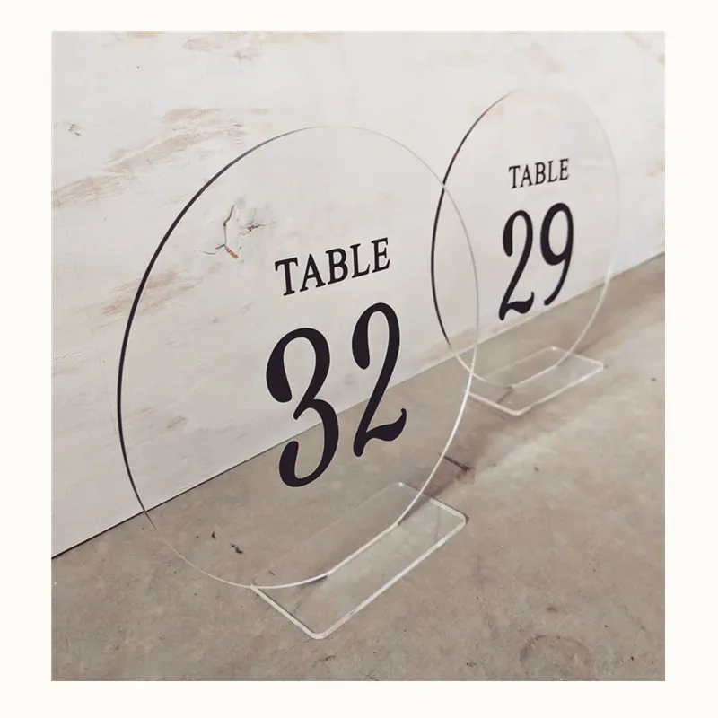 لوحات أرقام شفافة من الزجاج الشبكي من YAGELI مطبوعة حسب الطلب حاملات ارقام كراسي اكريليكية للمطاعم رخيصة