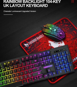 Teclado y ratón 3 en 1 para juegos, Combo de ratón para PC, Gamers con cable RGB iluminado con cable USB - Product Image 3