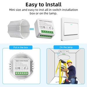 El módulo Tuya Zigbee 4Gang admite interruptor de circuito de relé de voz de control remoto de 2 canales (10A) - Product Image 2