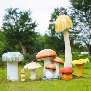 Outdoor Amusement Park Decoration Resin Mushroom Statue Large Fiberglass Mushroom Statue Mushroom Sculpture