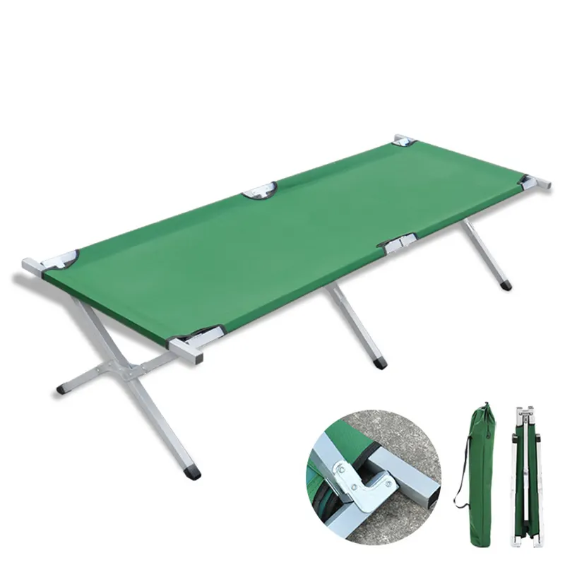 Customizable 600D Outdoor Aluminium Folding Adults Single Camping Beds Outdoor Portable Folding Bed