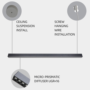 OEM/ODM UGR <16 1.2m avize Linkable LED lineer yüksek defne monte lamba aydınlatma armatürü - Product Image 6