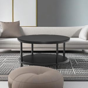 Tối Giản Sang Trọng Phong Cách Hiện Đại Vòng Màu Đen 2 Tầng Kim Loại Bằng Gỗ Bàn Cà Phê Đồ Nội Thất - Product Image 3