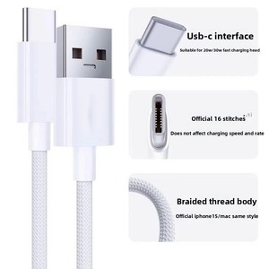 Orijinal 16 inç hızlı şarj örgülü tip-c veri naylon ceket ile Apple için kablo yeni toptan - Product Image 2