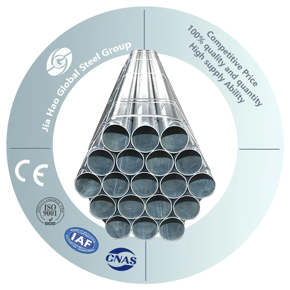 Condotto rivestito in pvc filettato entrambe le estremità materiale ferro cavo ASTM impalcatura tubo d'acciaio zincato a caldo