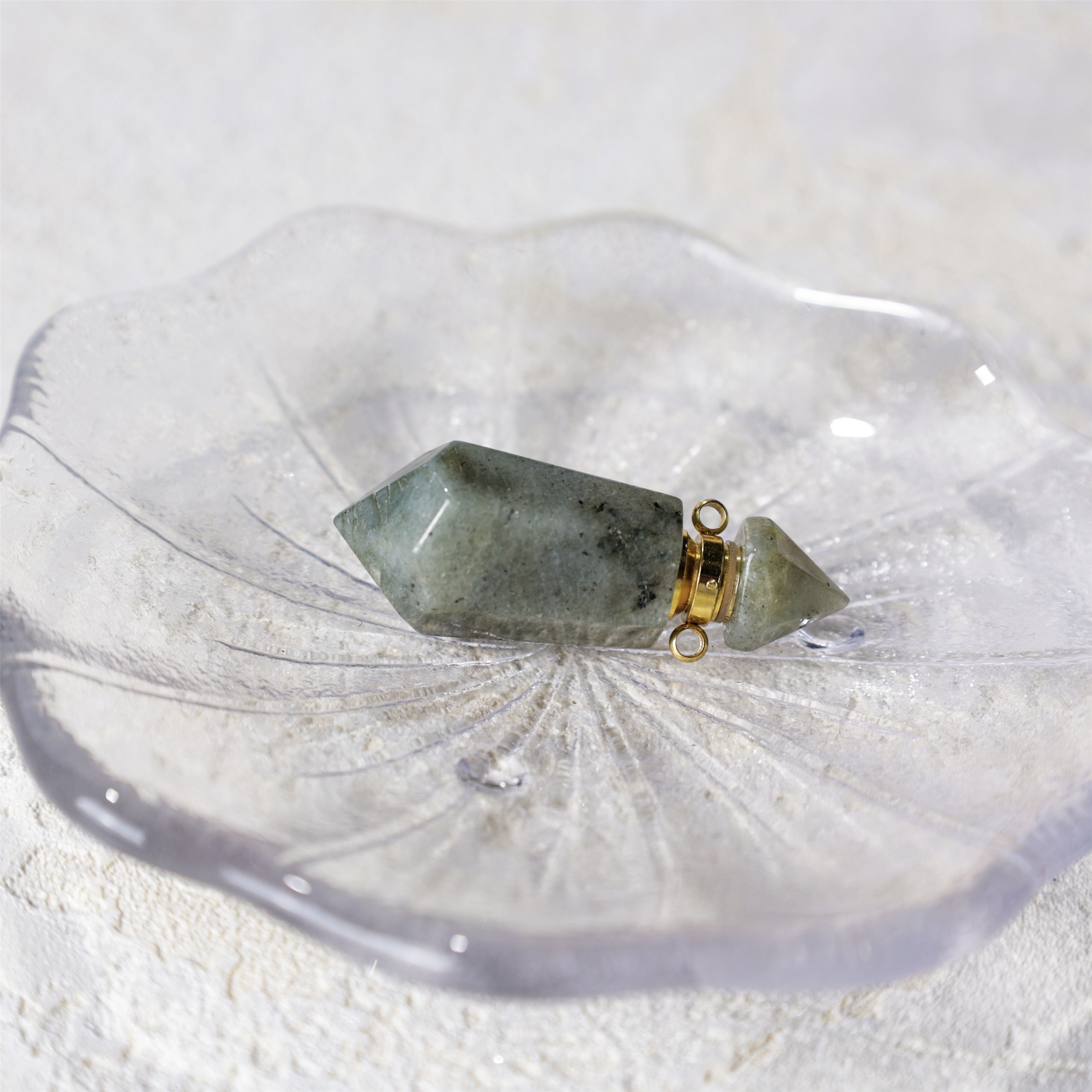 Pendentif Bouteille de Parfum en Labradorite