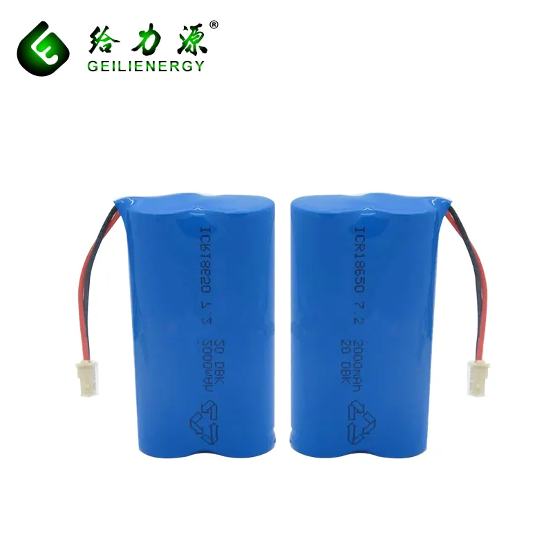 GLE-18650 충전식 icr18650 2s1p 7.4v 2200mah 리튬 이온 배터리 팩