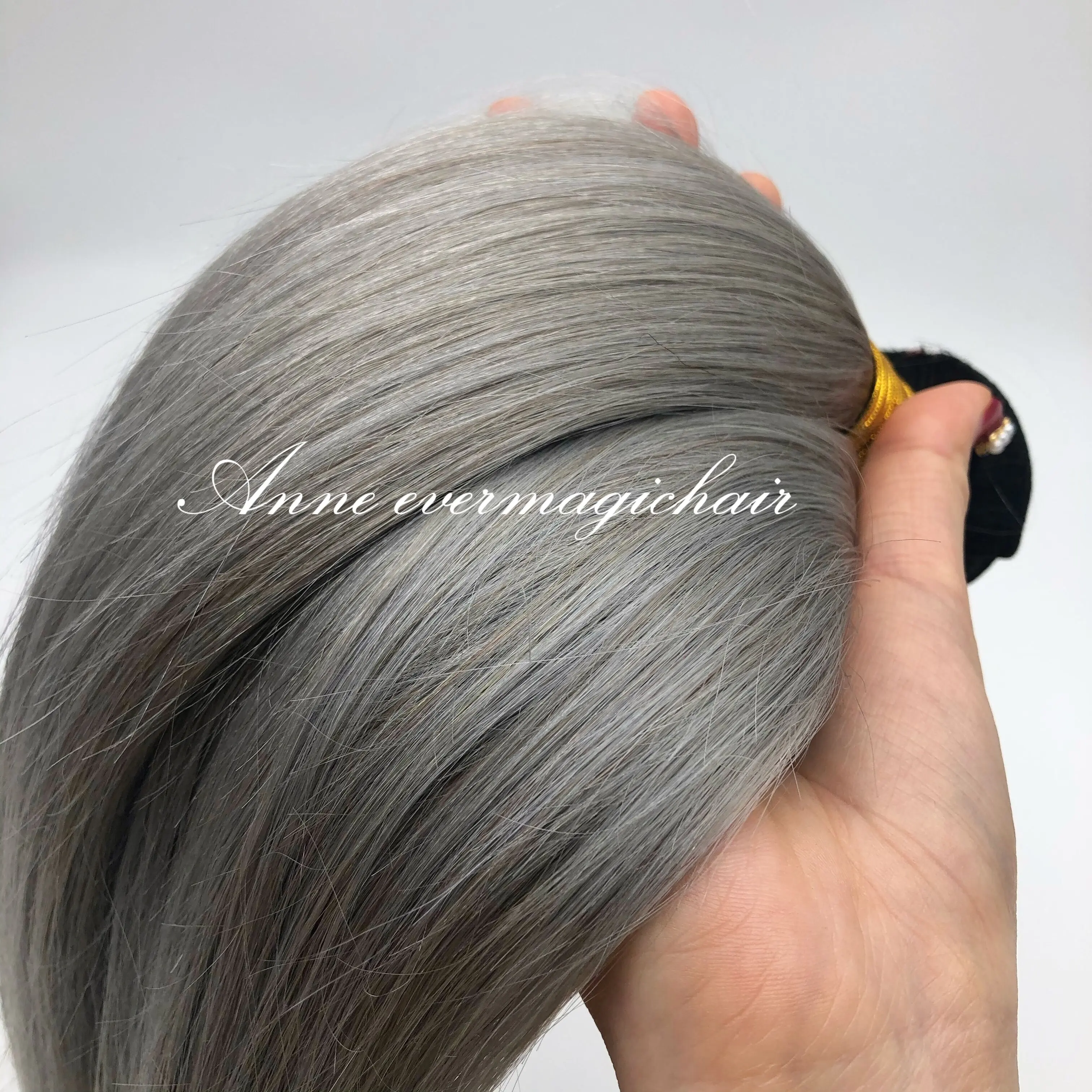De China al por mayor precio de fábrica 100 Remy de la virgen del pelo humano paquetes gris paquetes de pelo recto 10 "-30" envío a todo el mundo por fedex/DHL
