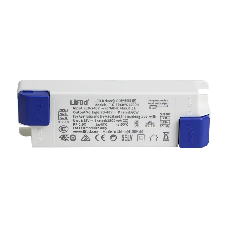 Lifud светодиодный драйвер LF-GIF060YS1550H 19-60 Вт 1550 мА 60 Вт ЕС-стандарт Изолированная панель без мерцания Светодиодный источник питания 5 лет