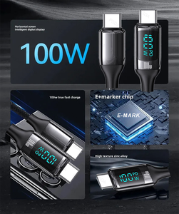 สายชาร์จเร็ว USB Type C หน้าจอดิจิตอล LED 6A 66วัตต์สำหรับ iPhone 16 Samsung Xiaomi Mi Huawei - Product Image 6
