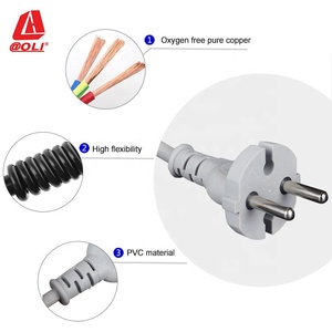 Avrupa 2 prong güç fişli kablo için kablo ile elektrikli alet pil paketi kullanılan - Product Image 6
