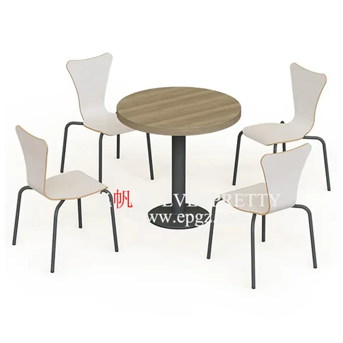 Restaurant Meubelen Metalen Eetkamer Set Ronde Eettafel Stoelen Set Met 4 Stoelen