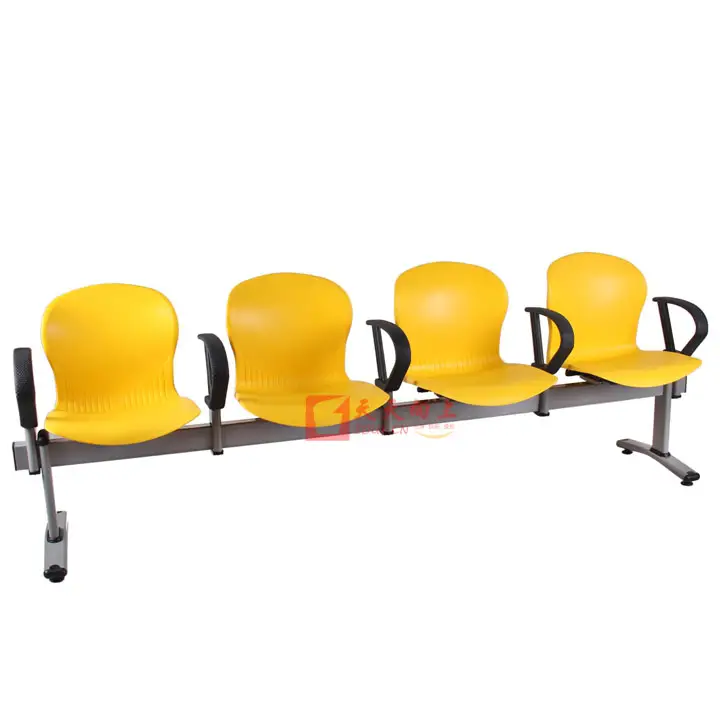 Chaise d'attente publique à cadre en acier avec accoudoirs ergonomiques banc de sièges à poutres solides pour le parc de la gare routière du stade de l'aéroport de l'hôpital