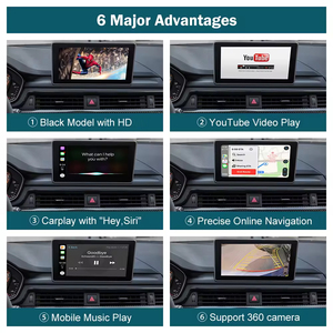 ロードトップカープレイデコーダーボックスワイヤレスAndroid自動AppleCarPlayマルチメディアインターフェイスデコーダーforAudi A4 A5 A6 A7 Q5 Q7