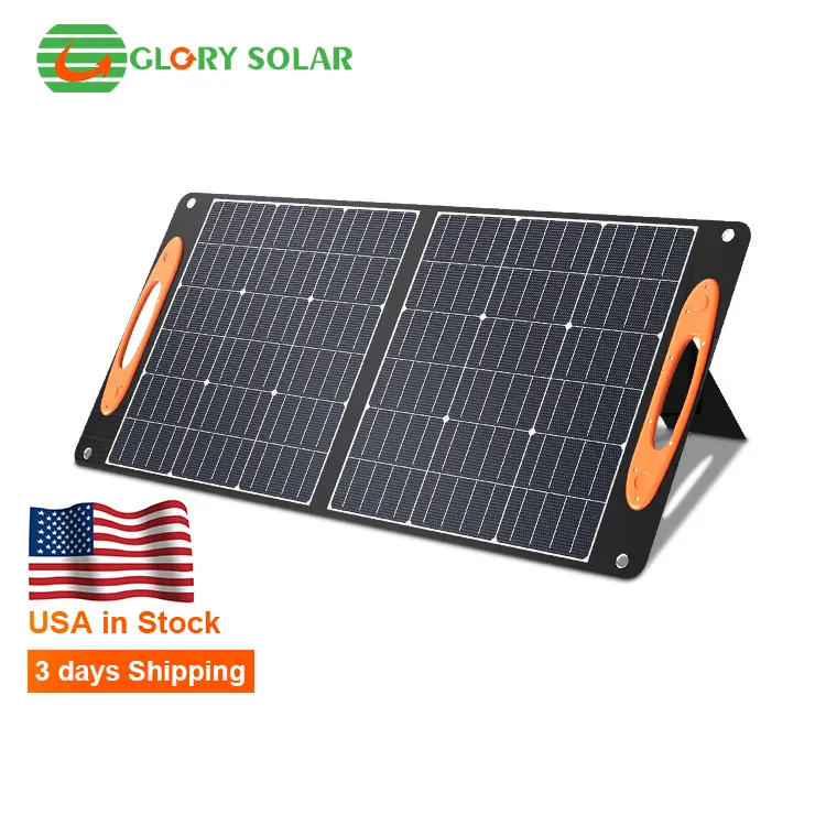 100 w faltbares tragbares solarpanel aus dem lokalen us-lager für outdoor camping monokristallines faltbares silizium-solarpanel