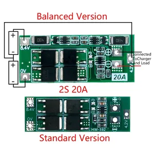 2S 20A 7.4V 8.4V 18650 lityum pil koruma levhası/BMS kurulu DIY PCB ve PCBA ürün kategorisi için standart denge - Product Image 2