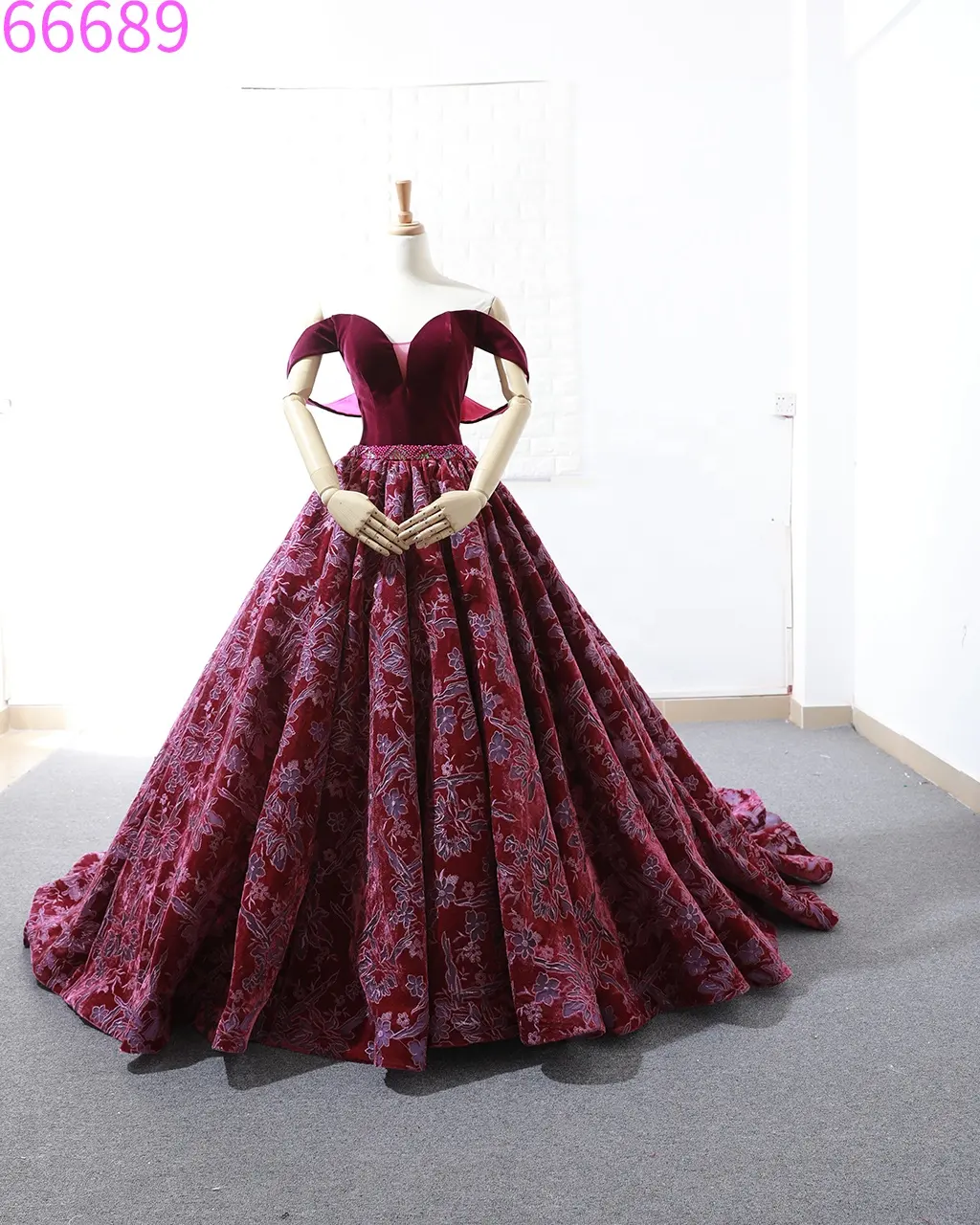 Jancember RSM66689 Off Shoulder Evening Gowns For Women Dress Long Red Evening Dress