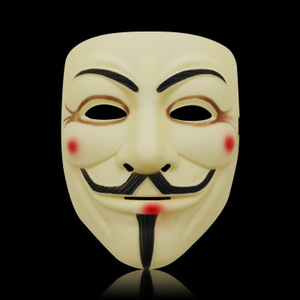 金色黑色金色成人盖伊福克斯黑客V-vendetta口罩聚氯乙烯万圣节花式服装扮演白色匿名口罩