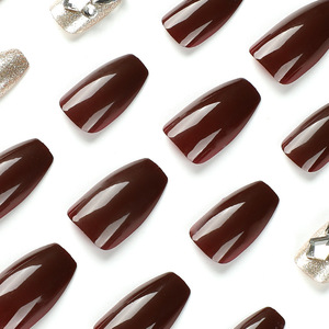 Không độc hại Báo Chí tái sử dụng trên móng tay được thiết kế móng tay nhân tạo dính trên móng tay ongle quan tài - Product Image 3