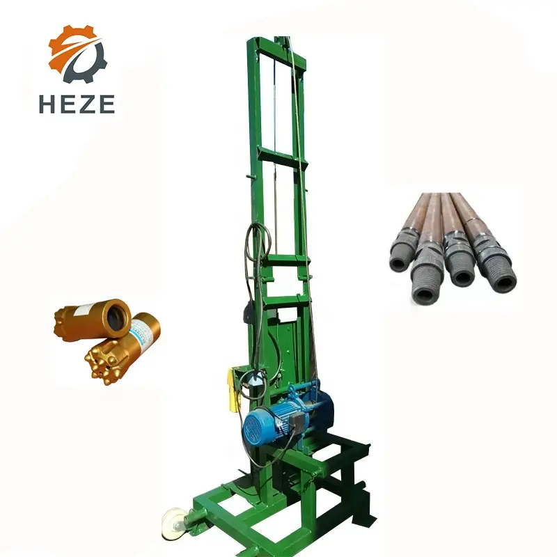 100m Deep Portable Diesel Hydraulic Water Well Rotary Drilling Rig /borehole Water Well Drilling Machine With Electric Start