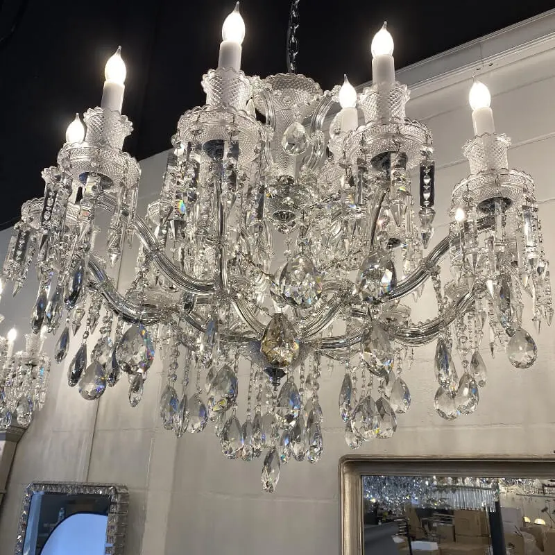 Villa restaurant big classic crystal chandelier ceiling luxury maria theresa crystal chandelier