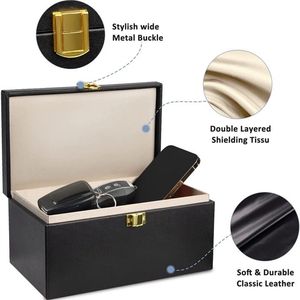 กล่องฟาราเดย์ RFID พร้อมกระเป๋าฟาราเดย์2แพ็คกุญแจรถไม่ใช้กุญแจและช่องปิดกั้นสัญญาณ RFID - Product Image 4