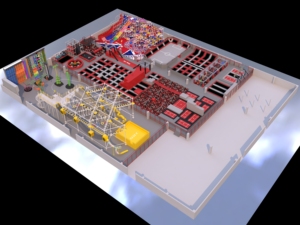 Công viên bạt lò xo trong nhà theo chủ đề không gian rộng lớn với lâu đài phiêu lưu đa cấp, khóa học Ninja & trượt tuyết khô - Product Image 4