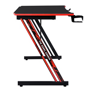Mesa de juegos multifuncional Escritorio de juegos de superficie texturizada de alta calidad Cool Red-Black Color Scheme Escritorio de computadora