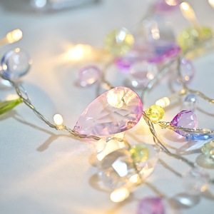 Luces de cristal LED Joyas Luces de hadas Funciona con pilas/Enchufe USB, lindas luces de cadena con temporizador remoto Fairycore Room - Product Image 6