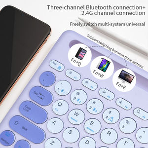 Múltiples colores diferentes dispositivos utilizan teclado Bluetooth inalámbrico para ordenador portátil iPad Mac apple teclado multicanal