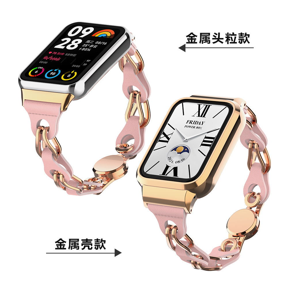 3 # chaîne en cuir magnétique aspiration-rose
