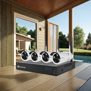 1080p IP66 impermeabile proiettile CCTV sistema di telecamere di sicurezza Wireless 4-Ch NVR kit per uso esterno analogico cablato compatibile WiFi - Product Image 6