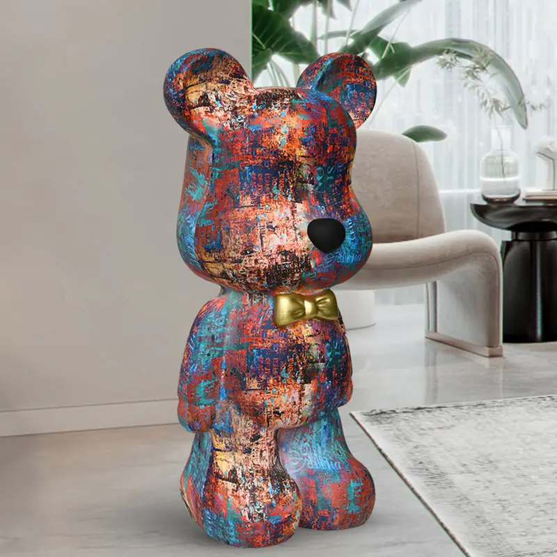 Großer Hundeschmuck Heim Wohnzimmer Dekor Bär Boden Dekoration Statue Haus Bürozubehör Riesen 70 cm Bär Skulptur