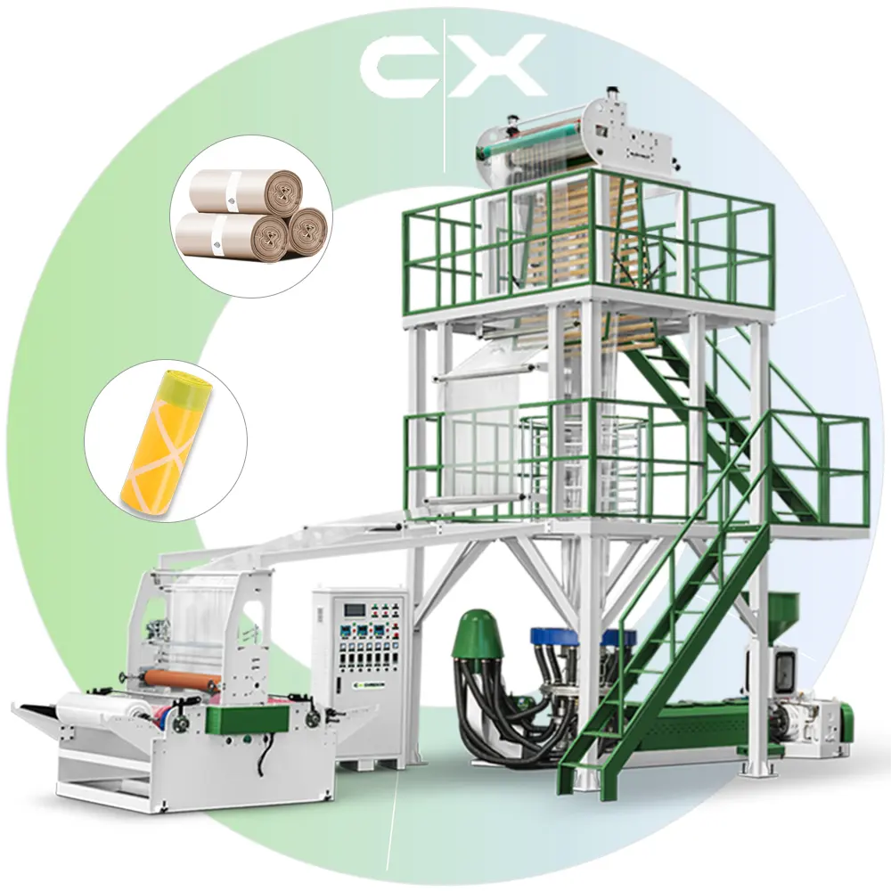 CX-60-1100 Roll Making estrusore imballaggio alimentare biodegradabile HDPE Roll Double macchina per film soffiato