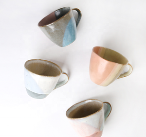 ชุดแก้วกาแฟดินเผาแบบสีขาวสำหรับเป็นของขวัญ,แก้วมัคเซรามิกเคลือบสีรีแอคทีฟดีไซน์แบบไม่ซ้ำใครน่าสนใจปี WGB-015 - Product Image 2