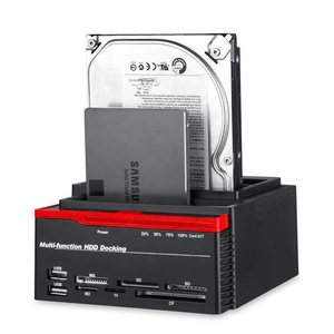 Fabrika OEM çok fonksiyonlu çift Bay Sata 2.5 3.5 inç USB2.0 IDE/SATA harici HDD sabit disk yerleştirme istasyonu kart okuyucu HUB - Product Image 6
