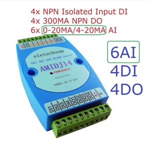6ch 4-20MA 0-10V tensione corrente ingresso analogico & 4ch NPN DI-DO RS485 Modbus Rtu PLC HMI PC Editor testo IO scheda di espansione - Product Image 3