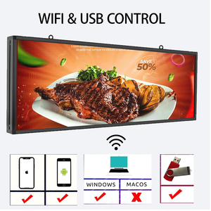 P6 lập trình đầy đủ màu sắc dẫn Bảng hiển thị 40 ''x 17'' kỹ thuật số đơn Đăng hỗ trợ hình ảnh video thể thao ticker cho cửa hàng signage - Product Image 4