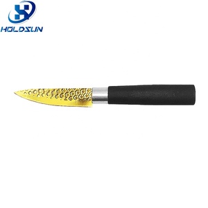 Mãi Mãi Sắc Nét 3.5 Inch Vàng Titan Thép Không Gỉ Trái Cây gọt Dao Với Tay Cầm Màu Đen Cho Nhà Bếp Sử Dụng - Product Image 3