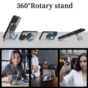 Fabrika saydam darbeye dayanıklı güçlü manyetik braket 360 derece dönebilir telefon iPhone için kılıf 16 cep telefonu kabuk - Product Image 3