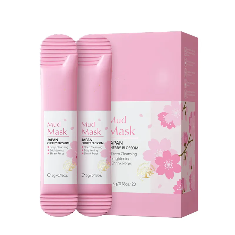 Großhandel koreanische Kosmetik Schönheits produkte Gesicht Hautpflege Japan Kirschblüte Gesichts maske Hautpflege Gesichts Moschus Schlamm Blatt Maske