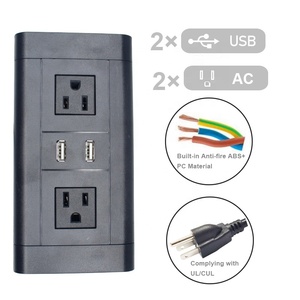 ホテルデスクキッチンカンファレンス家具埋め込み式1.5M電源ストリップソケットコンセント、2つのUSBポート付き - Product Image 3
