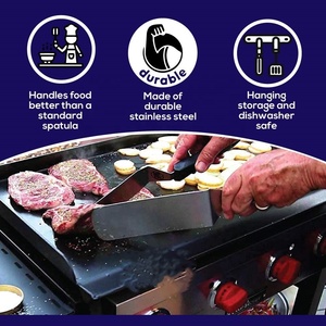 रोटी पकाने का तवा सामान किट अमेज़न गर्म रंग भारी शुल्क धातु फ्लैट शीर्ष ग्रिल आउटडोर शिविर Hibachi BBQ उपकरण Grilling बर्तन सेट - Product Image 3