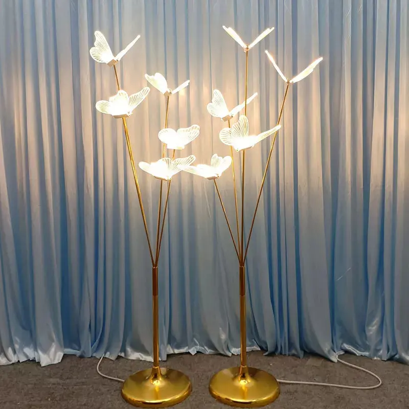 أضواء إبداعية إضاءة زينة لصالة حفلات الزفاف على شكل فراشة من الحديد كإكسسوارات زينة لحفلات الزفاف
