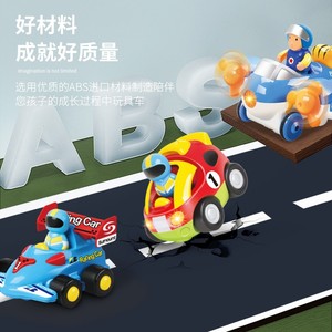 赤ちゃんのための光と音楽のリモコンラジオ付き漫画RCレースカーおもちゃ充電器付き - Product Image 6