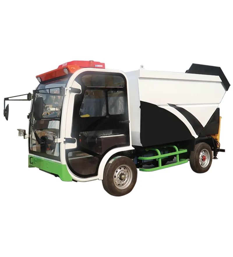 KEYU 4 tekerlekli elektrikli arka yükleyici belediye sanitasyon toplamak çöp kompaktörü kamyon çöp çöp kamyonu