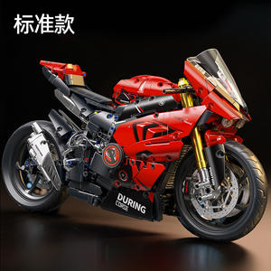 مجموعة آلات دراجات نارية بلاستيكية لبنات بناء متوافقة مع نماذج زخارف للأولاد - Product Image 2