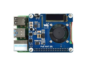 Waves hare Power over Ethernet HAT (B) für Raspberry Pi 3B/4B und 802.3af PoE-Netzwerk mit OLED Display Monitor - Product Image 5